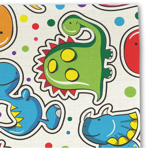 Dinosaur Print & Dots Linen Placemat - DETAIL