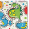 Dinosaur Print & Dots Linen Placemat - DETAIL
