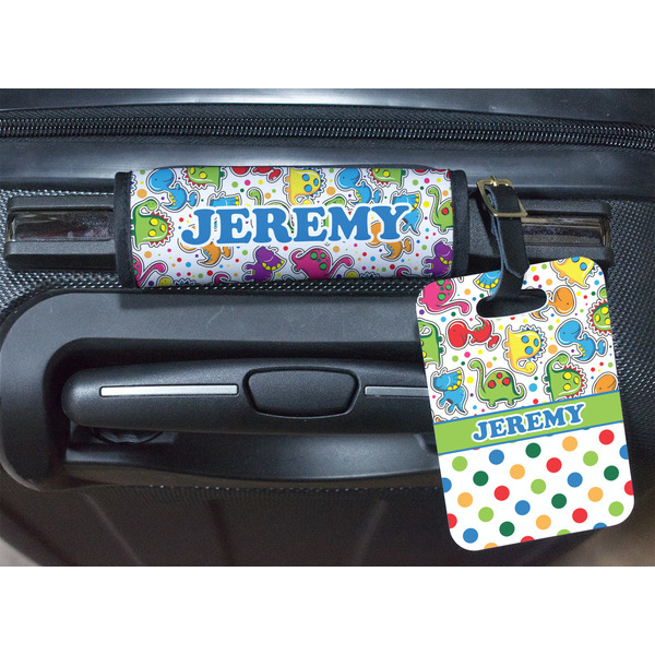 Dinosaur Print & Dots Luggage Wrap & Tag