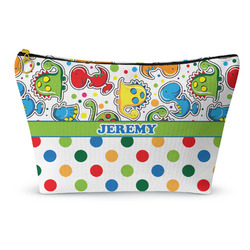 Dinosaur Print & Dots Makeup Bag (Personalized)