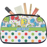 Dinosaur Print & Dots Makeup / Cosmetic Bag - Medium (Personalized)