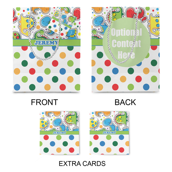 Dinosaur Print & Dots Medium Gift Bag - Approval