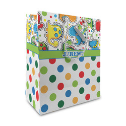 Dinosaur Print & Dots Medium Gift Bag (Personalized)