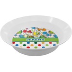 Dinosaur Print & Dots Melamine Bowl - 12 oz (Personalized)