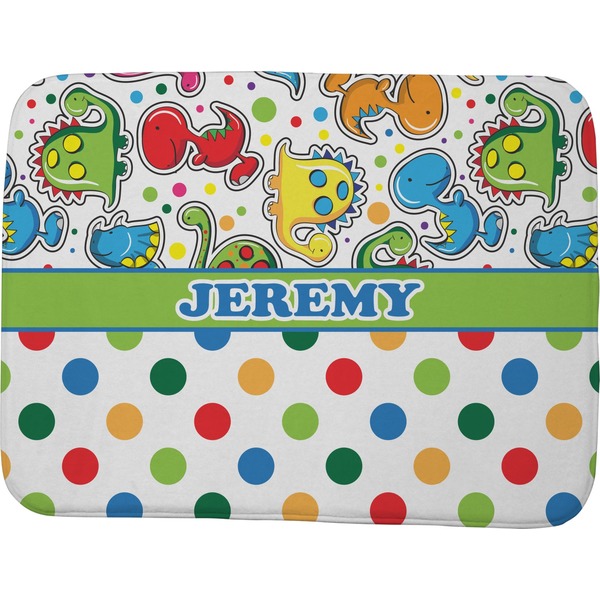 Custom Dinosaur Print & Dots Memory Foam Bath Mat - 48"x36" (Personalized)