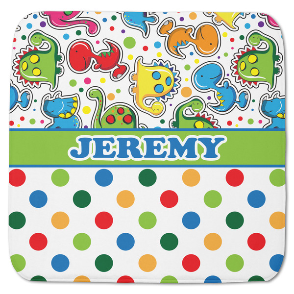 Custom Dinosaur Print & Dots Memory Foam Bath Mat - 48"x48" (Personalized)