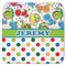 Dinosaur Print & Dots Memory Foam Bath Mat - 48"x48" (Personalized)