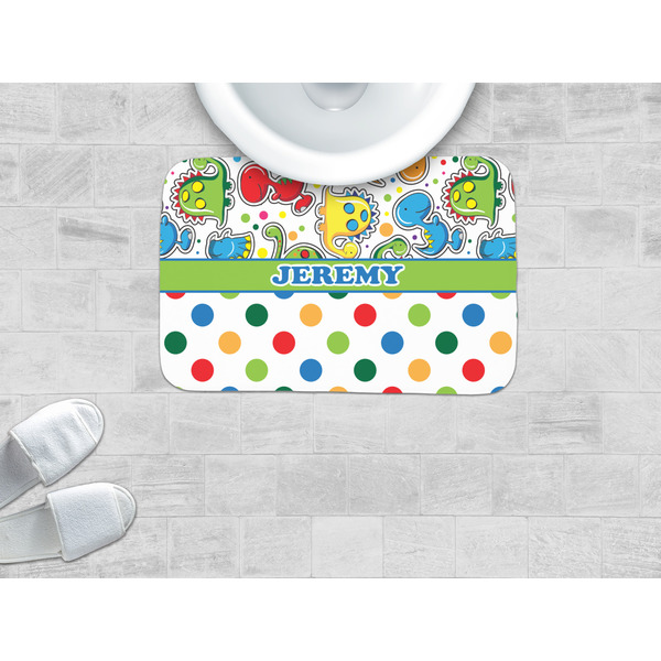 Dinosaur Print & Dots Memory Foam Bath Mat - LIFESTYLE