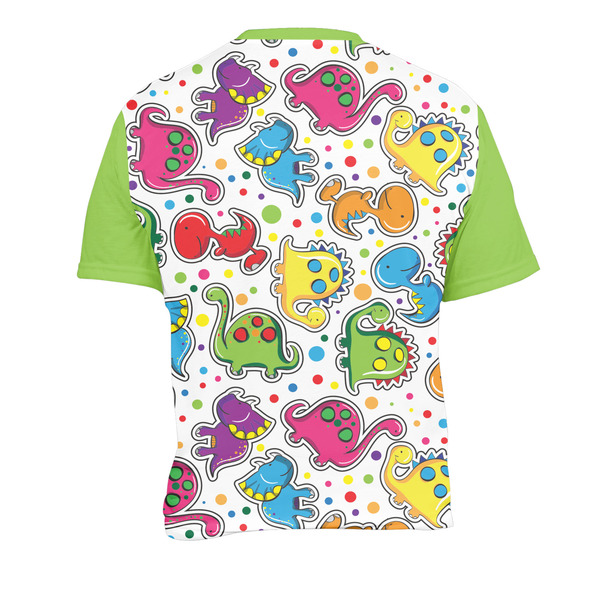 Dinosaur Print & Dots Men's Crew Neck T Shirt Medium - Back