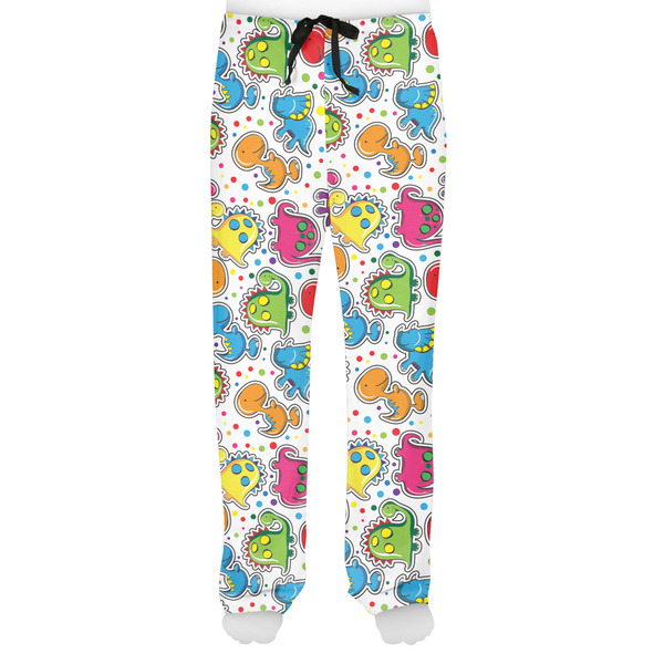 Dinosaur Print & Dots Men's Pjs Front - on model