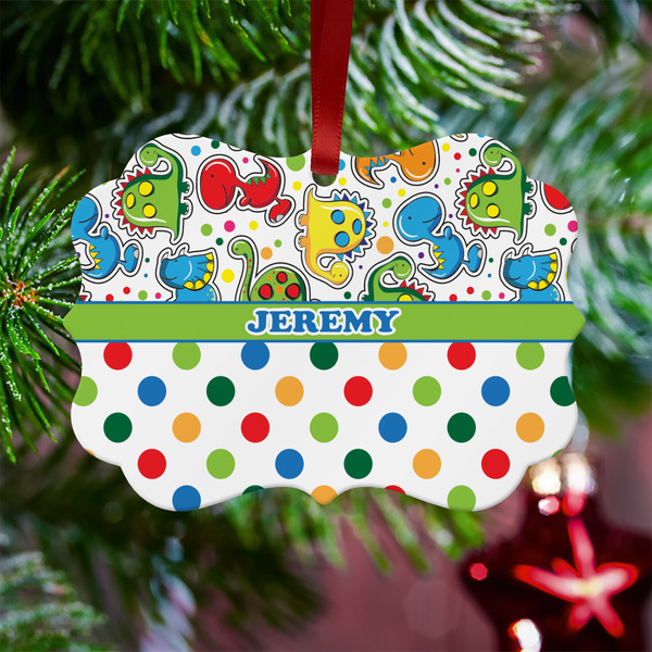 Dinosaur Print & Dots Metal Benilux Ornament - Lifestyle