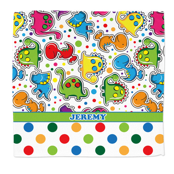 Custom Dinosaur Print & Dots Microfiber Dish Rag (Personalized)