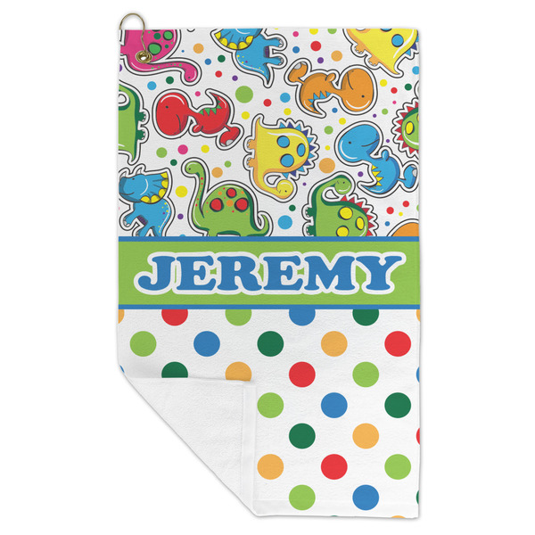 Dinosaur Print & Dots Microfiber Golf Towels - FOLD