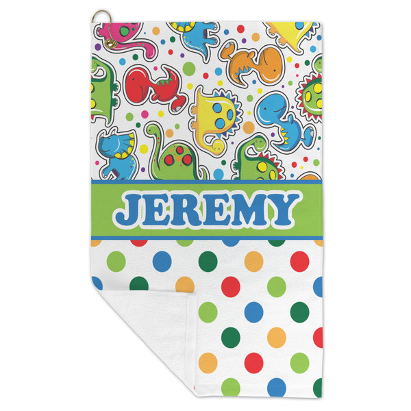 Dinosaur Print & Dots Microfiber Golf Towels - FOLD