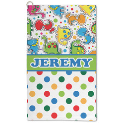 Dinosaur Print & Dots Microfiber Golf Towel (Personalized)