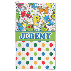 Dinosaur Print & Dots Microfiber Golf Towel - Large (Personalized)