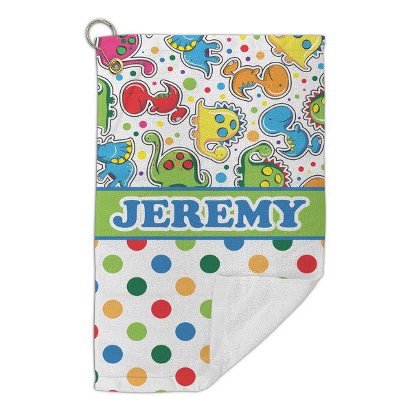 Dinosaur Print & Dots Microfiber Golf Towels Small - FRONT FOLDED