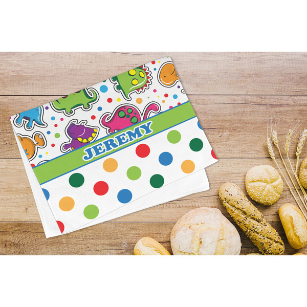 Dinosaur Print & Dots Microfiber Kitchen Towel - LIFESTYLE