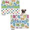 Dinosaur Print & Dots Microfleece Dog Blanket - Regular - Front & Back