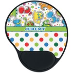 Dinosaur Print & Dots Mouse Pad with Wrist Support
