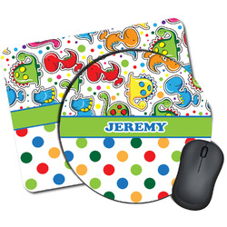 Dinosaur Print & Dots Mouse Pad (Personalized)