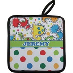 Dinosaur Print & Dots Pot Holder w/ Name or Text