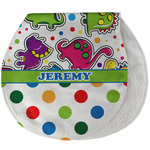 Dinosaur Print & Dots Burp Pad - Velour w/ Name or Text