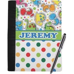 Dinosaur Print & Dots Notebook Padfolio - Large w/ Name or Text