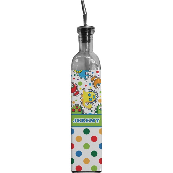 Custom Dinosaur Print & Dots Oil Dispenser Bottle (Personalized)