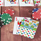 Dinosaur Print & Dots On Table with Poker Chips