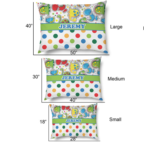 Dinosaur Print & Dots Outdoor Dog Beds - SIZE CHART
