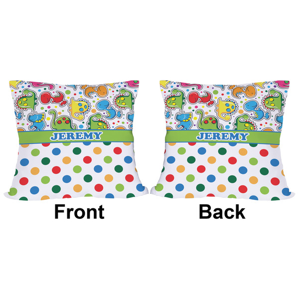 Dinosaur Print & Dots Outdoor Pillow - 16x16
