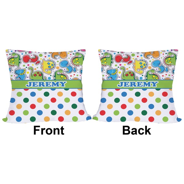 Dinosaur Print & Dots Outdoor Pillow - 18x18