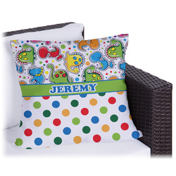 Dinosaur Print & Dots Outdoor Pillow - 16" (Personalized)