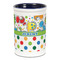 Dinosaur Print & Dots Ceramic Pencil Holders - Blue
