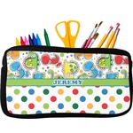 Dinosaur Print & Dots Neoprene Pencil Case - Small w/ Name or Text