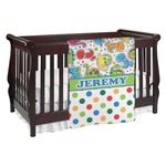 Dinosaur Print & Dots Baby Blanket (Personalized)