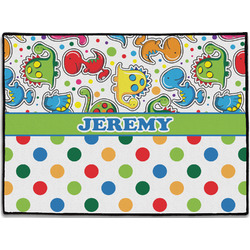 Dinosaur Print & Dots Door Mat (Personalized)