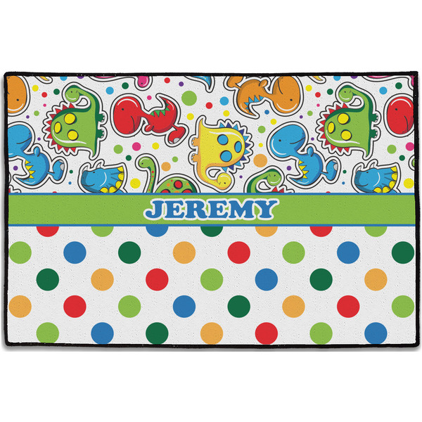 Dinosaur Print & Dots Personalized Door Mat - 36x24 (APPROVAL)