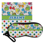 Dinosaur Print & Dots Eyeglass Case & Cloth (Personalized)