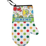 Dinosaur Print & Dots Right Oven Mitt (Personalized)