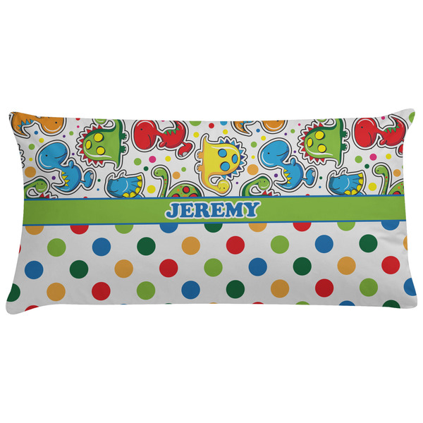 Custom Dinosaur Print & Dots Pillow Case (Personalized)