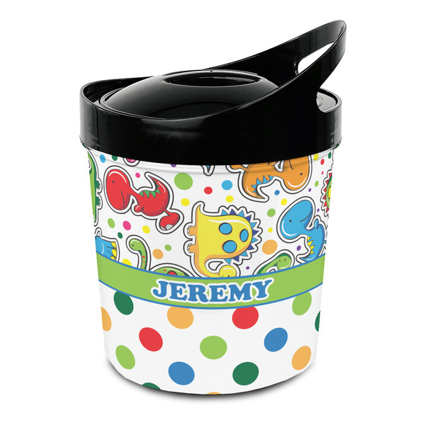 Custom Dinosaur Print & Dots Plastic Ice Bucket (Personalized)