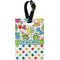 Dinosaur Print & Dots Plastic Luggage Tag - Rectangular w/ Name or Text