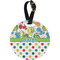 Dinosaur Print & Dots Personalized Round Luggage Tag