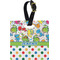 Dinosaur Print & Dots Personalized Square Luggage Tag