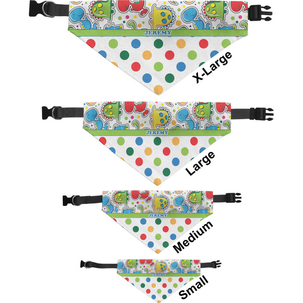 Dinosaur Print & Dots Pet Bandana Sizes