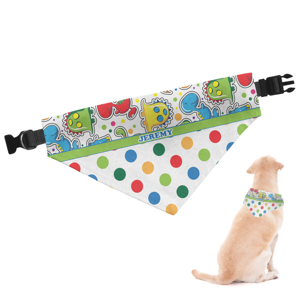 Custom Dinosaur Print & Dots Dog Bandana (Personalized)