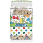 Dinosaur Print & Dots Dog Treat Jar (Personalized)