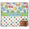 Dinosaur Print & Dots Outdoor Picnic Blanket (Personalized)
